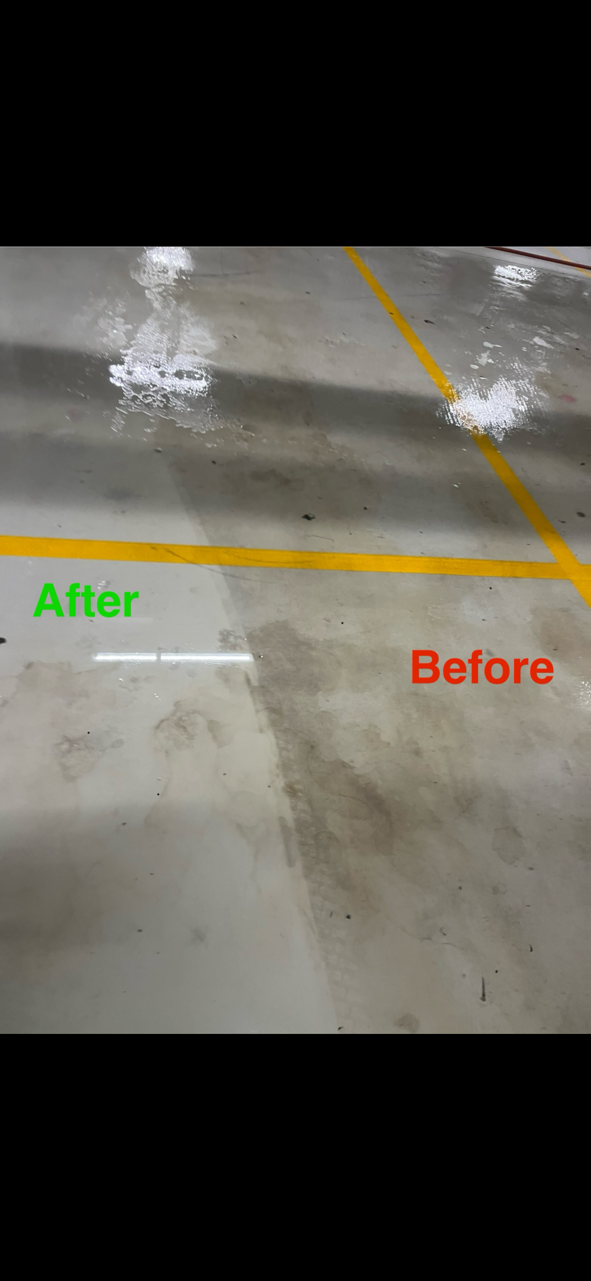 Before and after image of cleaning